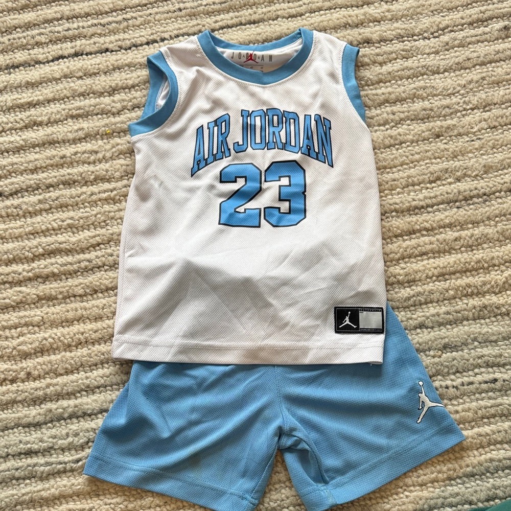 Jordan Kids' Air Jordan Blue and White Jersey Shorts Set